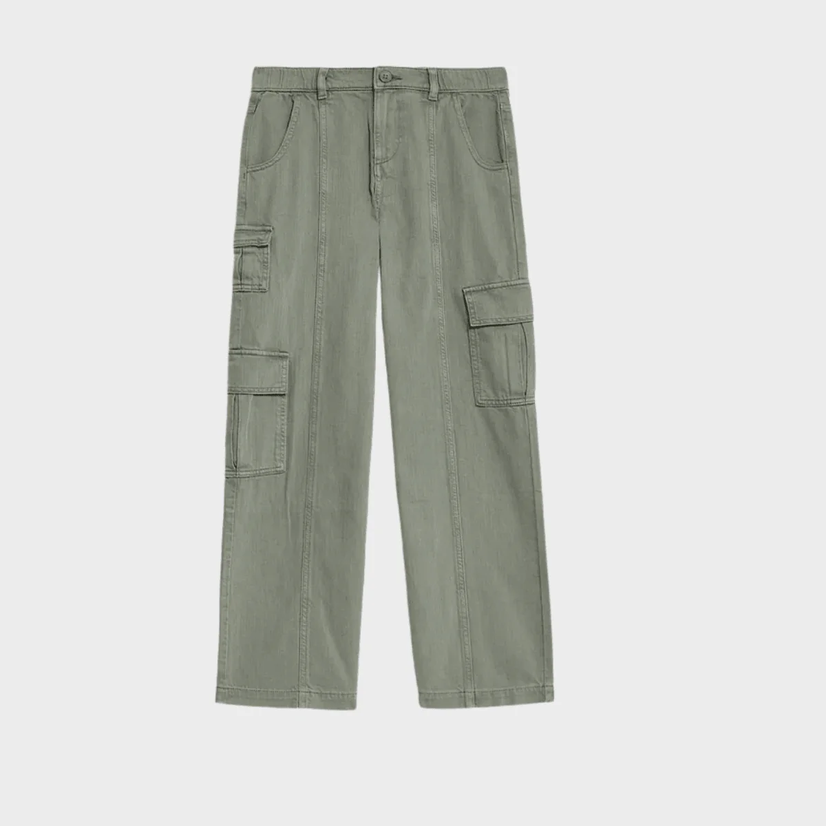 Girls Cotton Khaki Wide Leg Cargo Pants (6-16Y) - Image 4