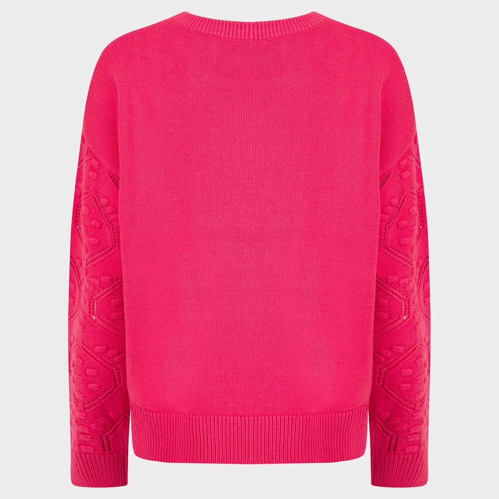 Ladies Pink Pointelle Jumper - Image 3