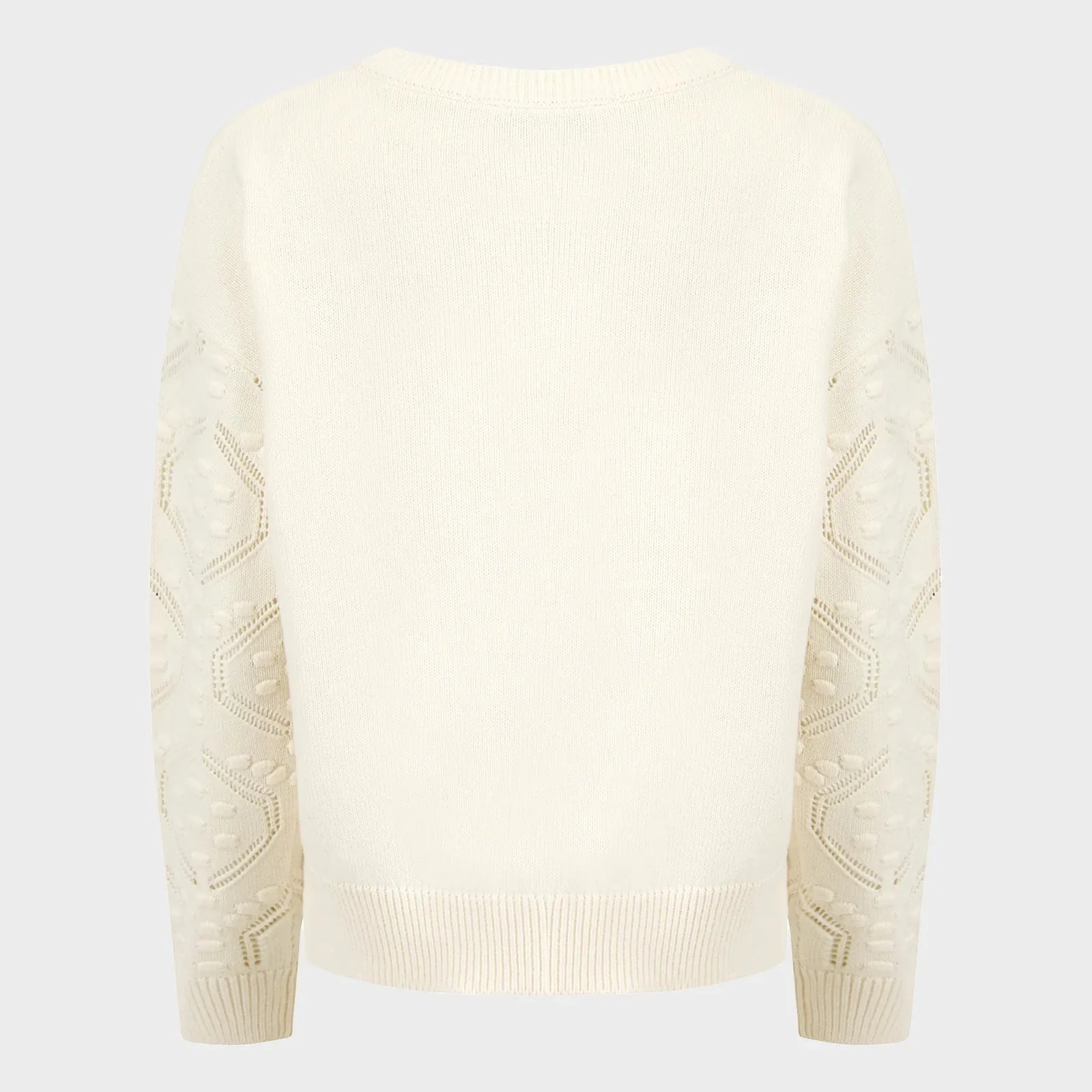 Ladies Ecru Pointelle Jumper - Image 3