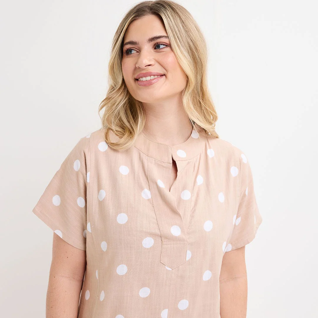 Ladies Stone Polka Dot Dress - Image 3