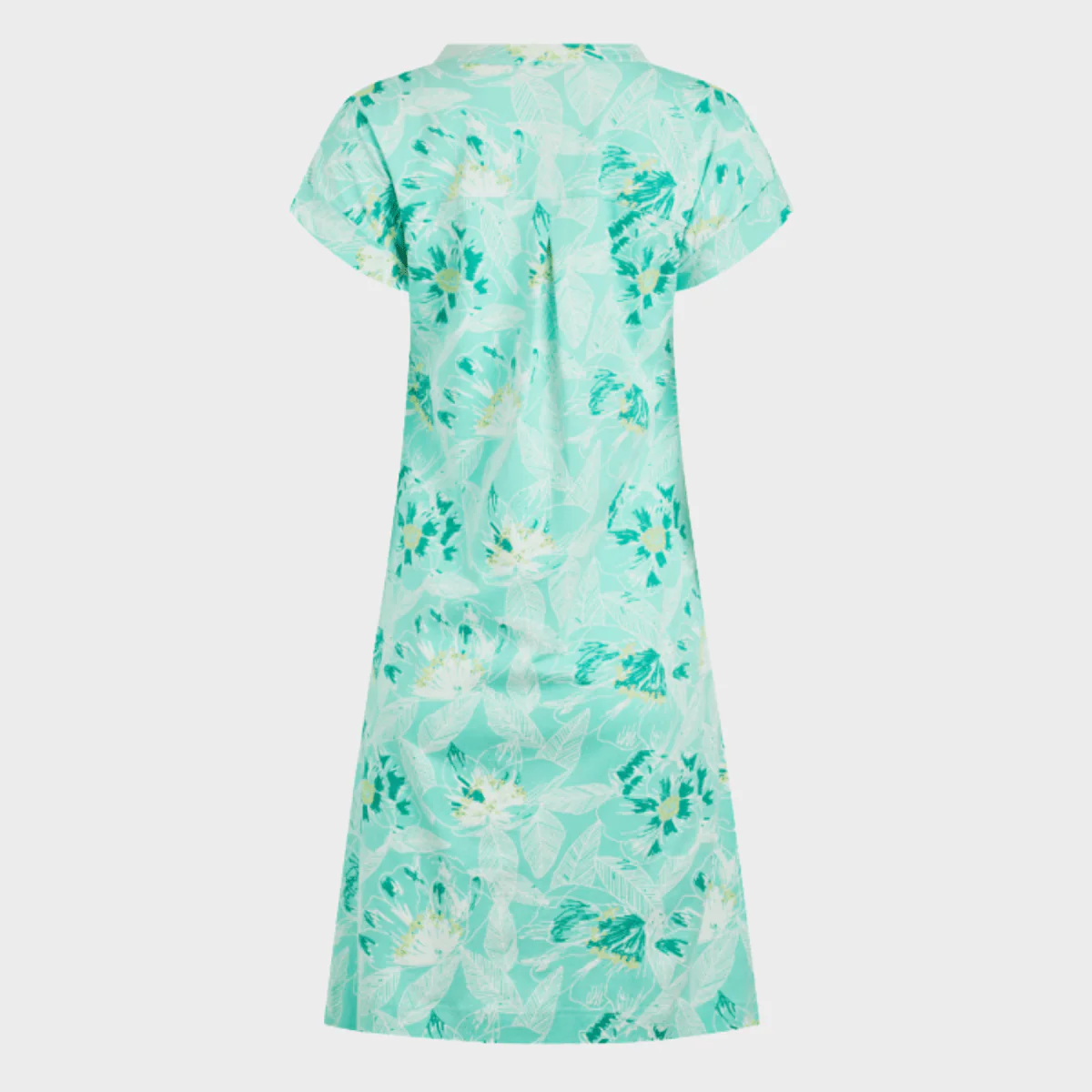 Ladies V Neck Dress Green Multi - Image 4