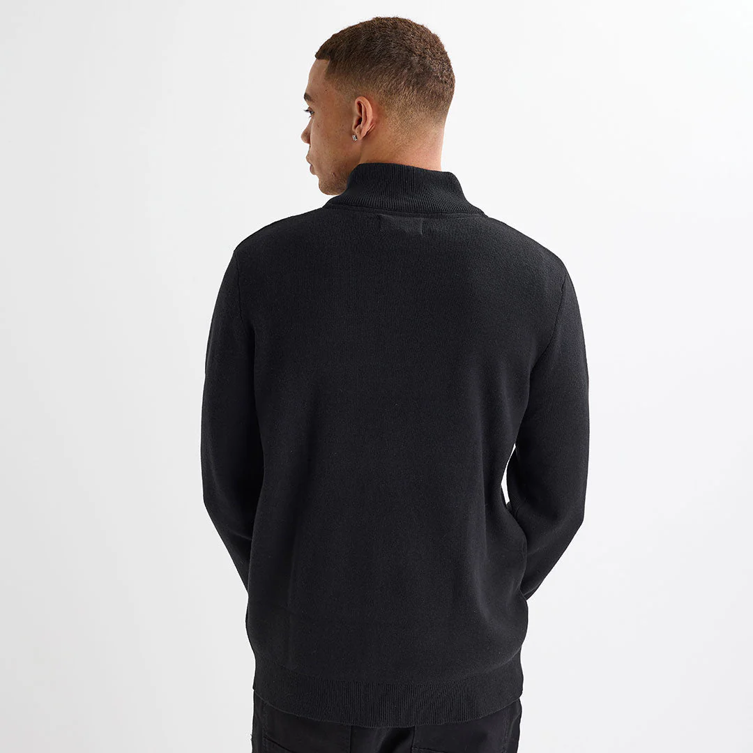 Mens Black 1/4 Zip Jumper - Image 3