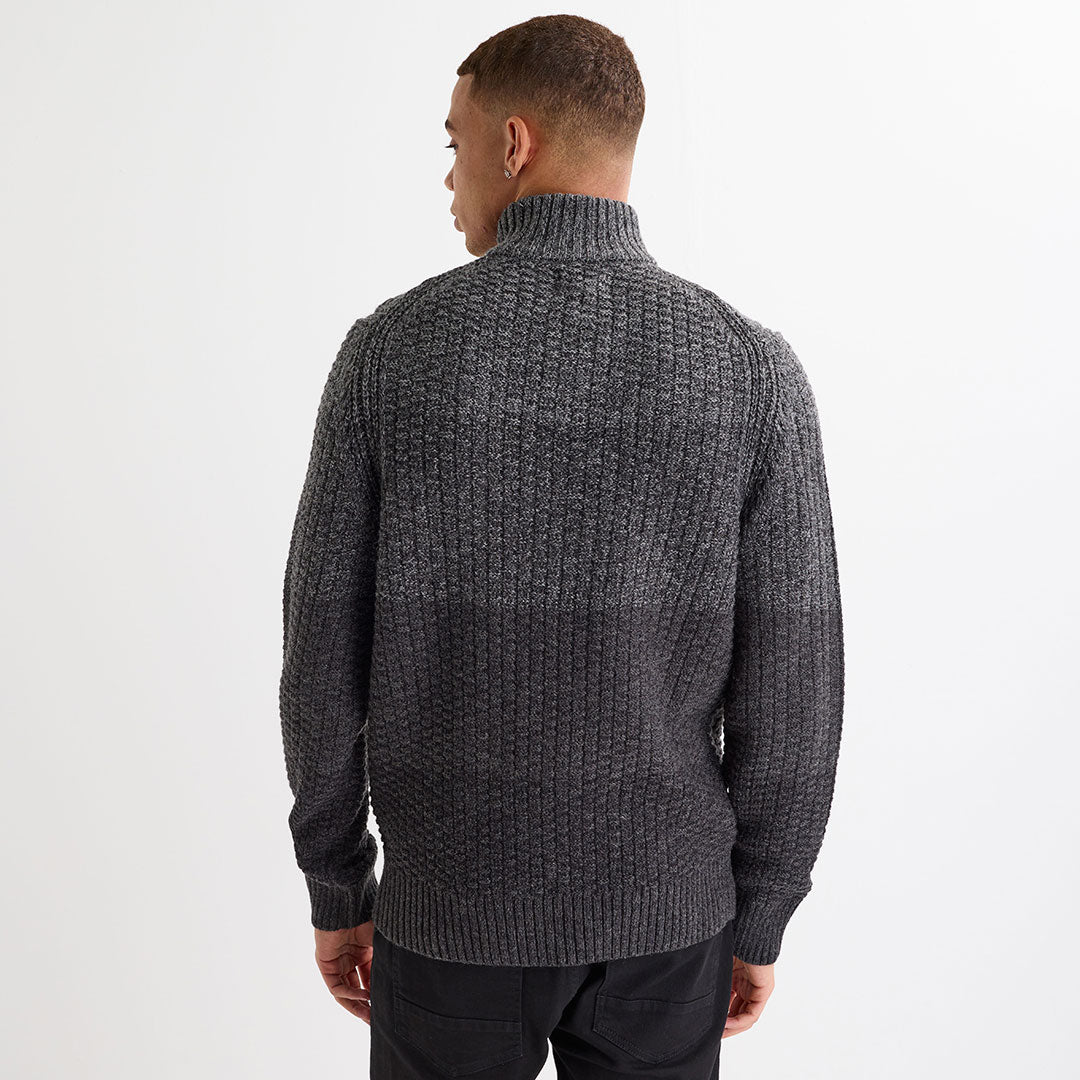 Mens 1/4 Zip Colour Block Jumper - Image 3