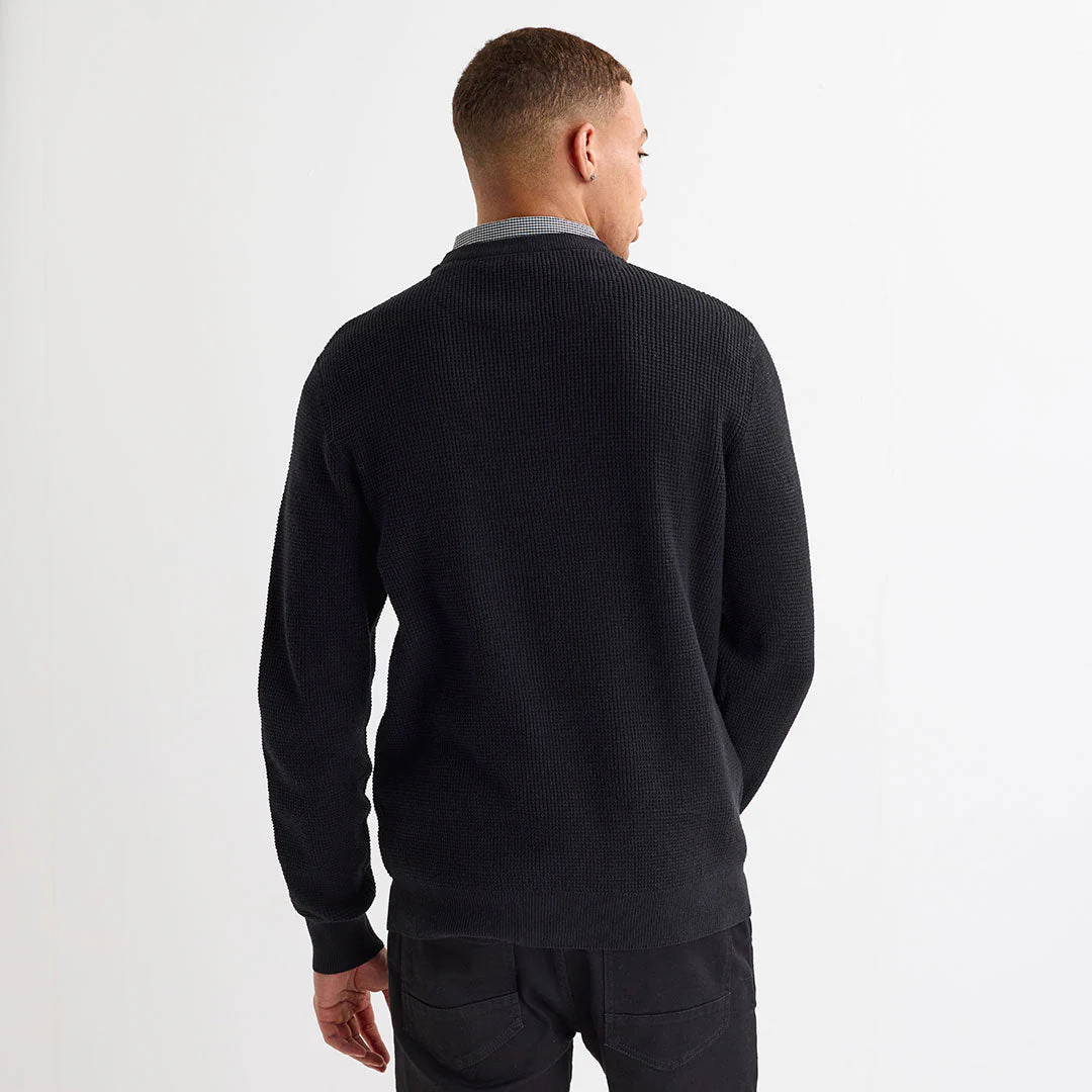 Men's Black Mock Shirt Jumper - Image 3