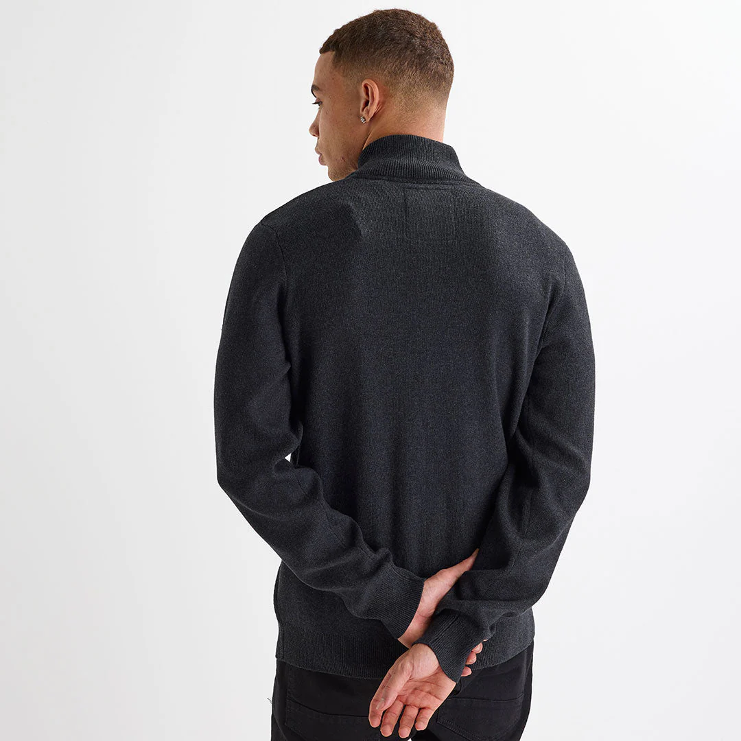 Mens Charcoal Knitted Zipper - Image 3