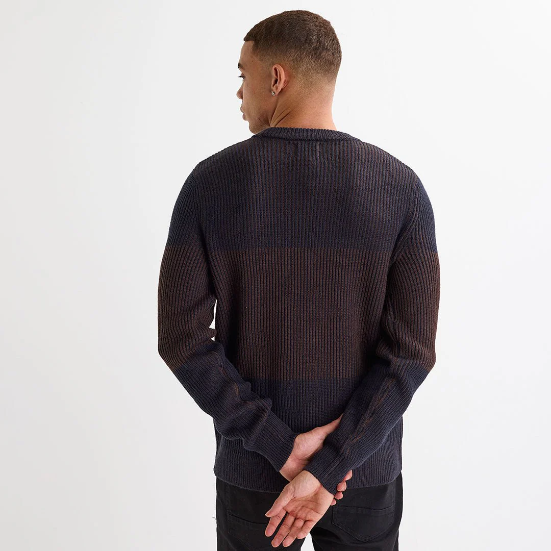 Mens Marled Colour Block Jumper - Image 3