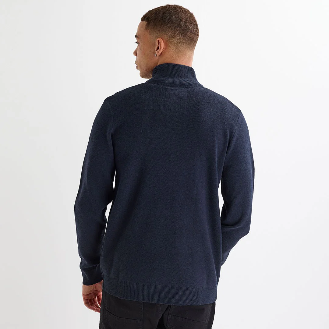Mens Navy Knitted Zipper - Image 3