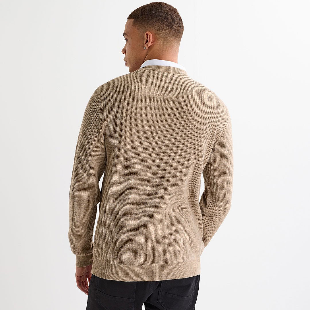 Men's Oatmeal Mock Shirt Jumper - Image 3