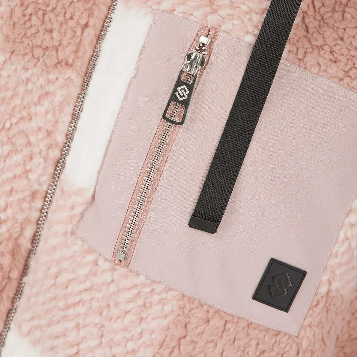 Saint and Sinner Ladies Checked Zip Fleece Pink - Image 3